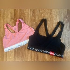 2 Calvin Klein sports bras. Size XL